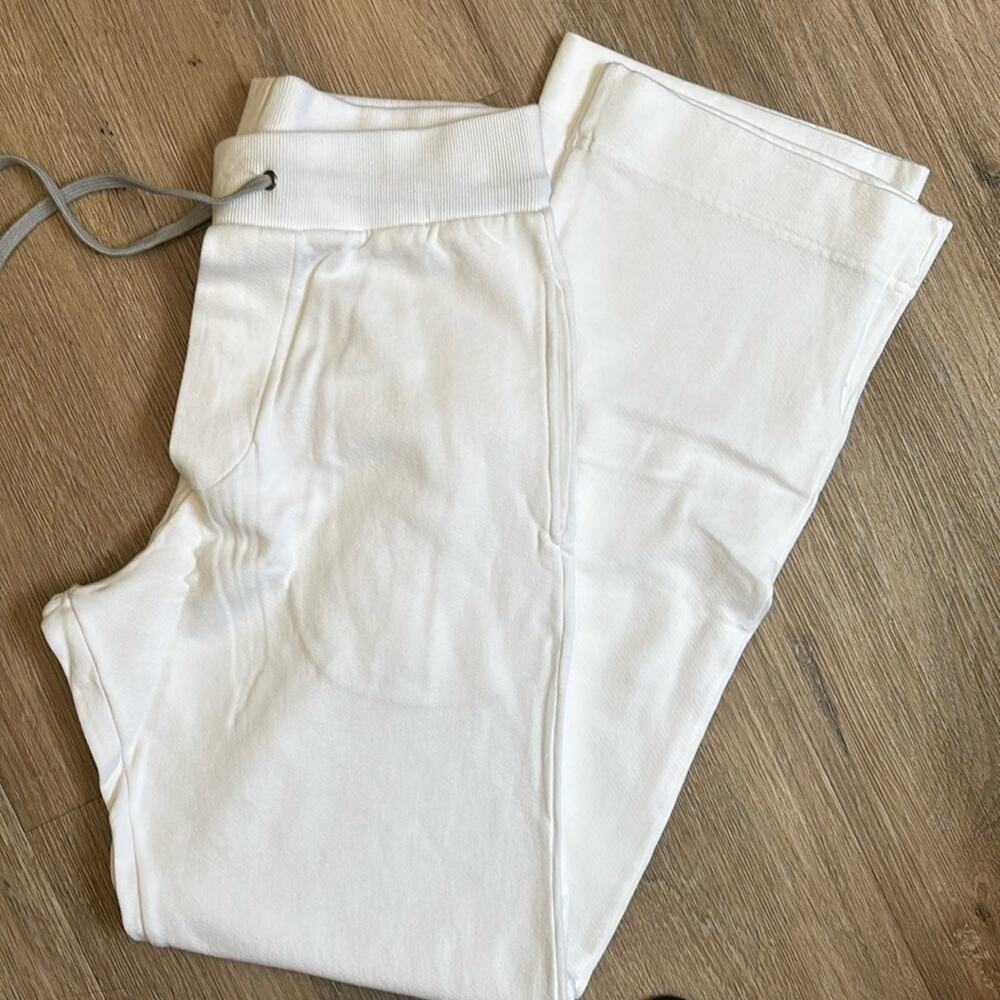 NWOT Vibrant white Women's Straight Leg Sweatpants gray drawstring, Large
